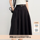 仿佛（FUUNNY FEELLN）FF仿佛2024年春夏新款黑色半裙女高腰a字百褶裙氣質(zhì)小個(gè)子設計感 黑色 S (160)