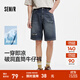 森馬(Semir)牛仔短褲男做舊復(fù)古破洞褲涼感寬松五分褲2025夏新款時髦 牛仔藍灰88401 33