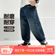 左西男童加絨牛仔褲兒童保暖長(zhǎng)褲2025新款男孩褲子秋冬款 牛仔色 150