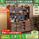 小木窩餐邊柜 實(shí)木餐邊柜靠墻一體餐廳柜置物柜家用茶水柜廚房?jì)ξ锕?胡桃色 1.2米餐邊柜