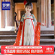羅蒙兒童漢服中秋季女童唐裝中國風(fēng)女孩古裝畢業(yè)演出服 敦煌綠 110