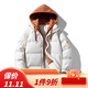 P李寧假兩件連帽棉衣男秋冬季棉襖加厚棉服韓版面包服女寬松情侶 卡其色 2XL