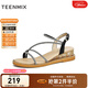 天美意涼鞋女商場(chǎng)同款閃鉆細帶坡跟簡(jiǎn)約女鞋CTI16BL3 黑色 39
