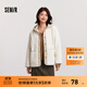 森馬（Semir）外套女冬季夾棉仿麂皮仿羊羔毛拼接寬松連帽簡(jiǎn)約慵懶復古夾克 白色調00311 L
