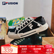 FILA FUSION斐樂(lè )帆布鞋情侶款一腳蹬半拖帆布鞋休閑鞋板鞋輕便帆布鞋男女 黑/奶白-BG 經(jīng)典情侶同款 37.5