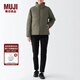 無(wú)印良品（MUJI）女式 便攜式 立領(lǐng)羽絨夾克羽絨服外套冬季女裝女款外衣 煙熏綠色 L （165/88A）