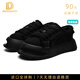 NEWMDER官方國際正品牌馬蹄鞋厚底帆布鞋男女低幫休閑板鞋小眾時(shí)尚設計感 高檔黑色黑底 36 女
