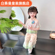 白葵曼漢服女童夏裝套裝國風(fēng)童裝2025新款兒童唐裝女寶寶洋氣時(shí)髦兩件套 迎春套裝 上衣+褲子 100 適合身高(91-100cm)