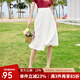 百圖betu女裝夏季新款半身裙時(shí)尚百褶裙減齡百搭半身裙女2306T43 白色 L