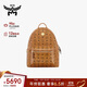 MCM【品牌直供】 STARK 小中號鉚釘背包雙肩包情侶款 干邑色