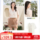 歐莎（OSA）優(yōu)雅通勤v領(lǐng)短袖襯衫女夏季薄款襯衣高級感洋氣女士雪紡上衣 米白色 L