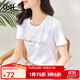 歐莎（OSA）白色字母短袖t恤女夏裝2025年新款設計感小眾衣服短款體恤上衣 白色 M