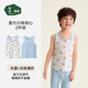 松山棉店兒童棉莫背心吸汗透氣換季打底男女柔軟吊帶天藍+白色滿(mǎn)印140