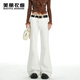 美麗衣櫥（BEAUTIFUL WARDROBE）復古微喇牛仔褲萊賽爾女秋季寬松舒適拖地長(cháng)褲遮胯顯瘦高腰喇叭褲