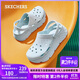 斯凱奇（SKECHERS）洞洞鞋女士秋季泡泡鞋厚底外穿包頭軟底涼拖鞋百搭輕便沙灘鞋