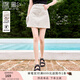 香影波點(diǎn)牛仔半身裙女2025夏季新款米色高腰a字裙甜美小個(gè)子短裙 米色 M