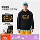 李寧連帽衛衣男女2025新款時(shí)尚印花毛圈寬松運動(dòng)上衣AWDV355