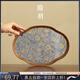 陶羽繁花玻璃海棠盤(pán)托盤(pán)家用茶點(diǎn)盤(pán)高檔玻璃茶盤(pán)茶杯收納盤(pán)茶具配件 繁花玻璃托盤(pán)