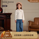 Teenie Weenie Kids小熊童裝25年女童純棉長(cháng)袖花邊翻領(lǐng)T恤衫打底衫 象牙白 140 cm