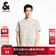 杰克·瓊斯（JACK&JONES）男裝25年短袖T恤男士夏季純棉潮流休閑圓領(lǐng)趣味印花高端半袖t恤 C45巖石色 S