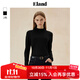 ELAND衣戀長(cháng)袖T恤女半高領(lǐng)彈力修身舒適打底衫2025秋季新款 黑色(19)Black M 165