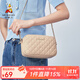 稻草人（MEXICAN）女包新款摩登鉚釘單肩包女士斜挎小方包包時(shí)尚百生日禮物送女生 杏色