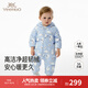 英氏（YEEHOO）嬰兒連體羽絨服連帽秋冬納米抗菌輕薄寶寶連體衣冬季超韌絨外出服 北極熊帽哈 90 cm （建議1-2歲半）
