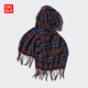 優(yōu)衣庫男裝女裝HEATTECH圍巾格子圍脖學(xué)院風(fēng)保暖25秋冬新款478313 19 酒紅色 均碼 (180 × 50 cm)