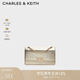 CHARLES&KEITH金屬扣鏈條斜挎單肩國王包小方包包女包生日禮物CK2-20840579 CK2-20840579-1Gold金色 中包