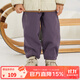 papa爬爬冬季新品兒童粒粒絨褲子男女童保暖休閑舒適加絨衛褲 深紫色 110 cm