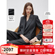 朗姿純羊毛復古灰色條紋西服外套氣質(zhì)正裝2025秋季新款高級感西裝 深灰色2 L