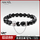 AWNL捕夢(mèng)網(wǎng)月神黑曜石手鏈男手串小眾輕奢送女友生日禮物 【五行補水】黑曜石 M碼 推薦手圍15-16cm