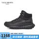 VICKI BROWN【VB男鞋】法國(guó)品牌秋冬高幫休閑皮鞋舒適戶外潮鞋簡(jiǎn)約百搭靴子男 黑色 40