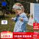 迷你巴拉巴拉女童兒童柔軟寬松A擺娃娃領(lǐng)燈芯絨連衣裙2025秋新品 花藍色調00308 100