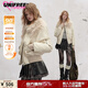 UNIFREE新款羽絨服90絨復古美式做舊女羽絨服保暖夾克羽絨服外套帶毛領(lǐng) 米色 S
