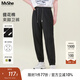 MsShe【提花棉束腳衛褲】大碼女裝2025秋季胖mm顯瘦運動(dòng)高腰褲子 黑色現貨-5032 XL