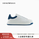 EMPORIO ARMANI/阿瑪尼官方旗艦新款男士輕戶(hù)外拼接綁帶休閑運動(dòng)厚底鞋秋冬 FB060-米白色/藍色 41