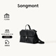 Songmont【李娜同款】山下有松山行系列隨游小挎包植鞣皮單肩斜挎包 煙墨黑-小號（白鋼五金） 小包