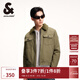 杰克·瓊斯（JACK&JONES）秋季休閑仿羊羔毛翻領(lǐng)字母刺繡拉鏈夾克棉服厚外套男裝224457002 E06馬提尼橄欖 L 180