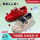 百麗（Belle）周雨彤同款跳跳糖25秋新網(wǎng)面透氣德訓鞋休閑鞋B2432CM5預售 淺灰【張儷同款跳跳糖】 36