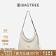BAGTREE包包樹(shù)圖南植鞣牛皮hobo女包2025年新款單肩斜挎包通勤餃子包禮物 皎月白-中號 高級小眾