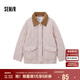 森馬（Semir）棉服女冬季中長款輕薄寬松拼接燈芯絨翻領插肩袖棉衣101724112007