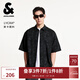 杰克·瓊斯（JACK&JONES）男裝夏季新款BSQ聯(lián)名百搭衣身涂鴉寬松短袖翻領(lǐng)襯衫225204002 E40黑色 M