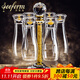 杰弗曼JEEFORM2025新款啤酒杯子套裝家用大號水晶玻璃果汁杯扎啤杯會(huì )所酒店 （6只裝）330ml金箔款+旋轉杯架