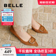 百麗（Belle）舒適優(yōu)雅單鞋女2025春新商場(chǎng)款真皮氣質(zhì)高跟鞋D3N1DAQ5 棕色 37 (235mm)