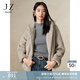 玖姿·安娜蔻休閑通勤連帽仿水貂毛環(huán)保皮草短款外套女2024冬款 淺灰 S