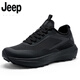 JEEP SPIRIT吉普男鞋夏季透氣網(wǎng)面鞋新款復古商務(wù)休閑鞋 石墨黑（升級版） 40