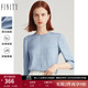 菲妮迪（FINITY）灰藍色襯衫春季新款別致蕾絲領(lǐng)簡(jiǎn)約高端氣質(zhì)時(shí)尚上衣女 灰藍色 XL