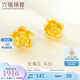六福珠寶  足金玫瑰花黃金耳釘女款金耳飾 計價(jià) GMG50042 1.90克(含工費130元) 配硅膠耳堵