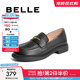 百麗（Belle）簡(jiǎn)約上班樂(lè )福鞋女通勤平跟百搭單鞋B1983CM4 黑色 38 (240mm)